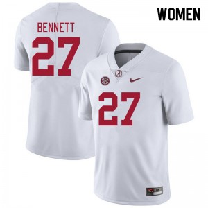 Women Jonathan Bennett White Alabama Crimson Tide Football #27 Jersey 266377-382