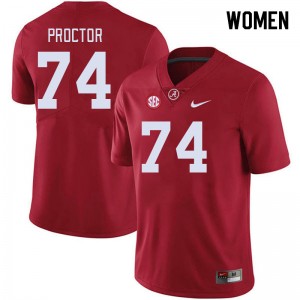 Women Kadyn Proctor Crimson Bama Football #74 Jersey 136880-142