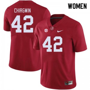 Women MJ Chirgwin Crimson Alabama Crimson Tide Football #42 Jersey 374434-915