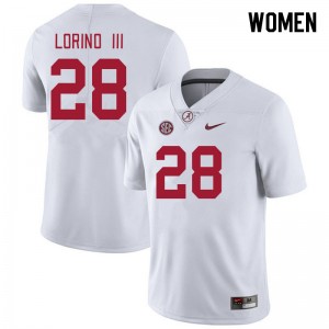 Women Michael Lorino III White Alabama Crimson Tide Football #28 Jersey 785114-999