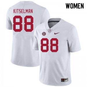 Women Miles Kitselman White Bama Football #88 Jersey 373070-870