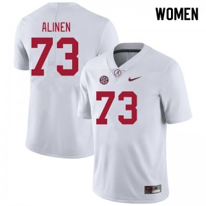 Women Olaus Alinen White Bama Football #73 Jersey 525929-608