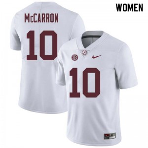 Women AJ McCarron White University of Alabama Football #10 Jersey 338101-928