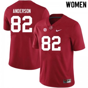 Women Aaron Anderson Crimson Alabama Football #82 Jersey 443430-308