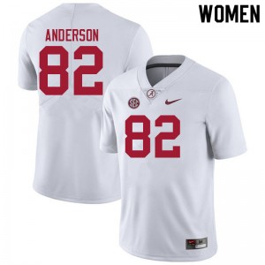 Women Aaron Anderson White University of Alabama Football #82 Jersey 842941-359