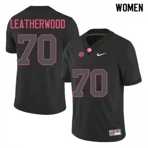 Women Alex Leatherwood Black Alabama Crimson Tide Football #70 Jersey 303734-216