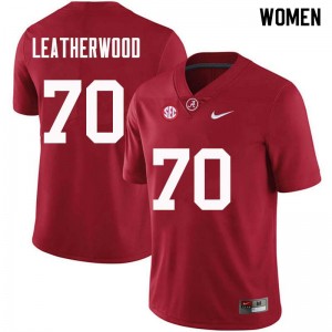 Women Alex Leatherwood Crimson Bama Football #70 Jersey 981307-492