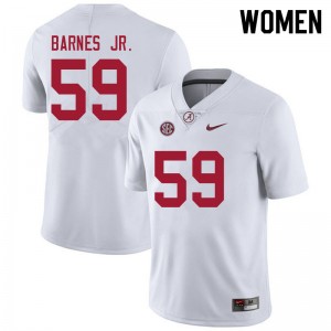 Women Anquin Barnes Jr. White University of Alabama Football #59 Jersey 420528-328