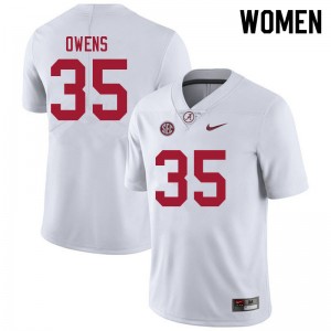 Women Austin Owens White Alabama Football #35 Jersey 448472-333
