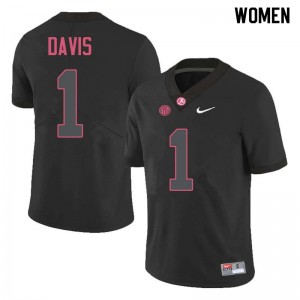 Women Ben Davis Black Bama Football #1 Jersey 390164-555