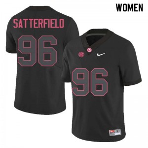 Women Brannon Satterfield Black Alabama Crimson Tide Football #96 Jersey 917037-170