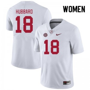 Women Bray Hubbard White University of Alabama Football #18 Jersey 718323-198