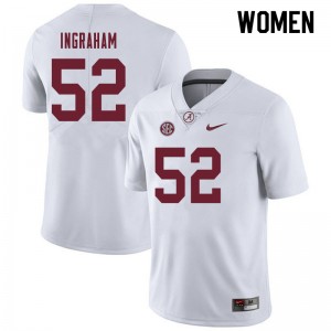 Women Braylen Ingraham White Alabama Football #52 Jersey 323063-763