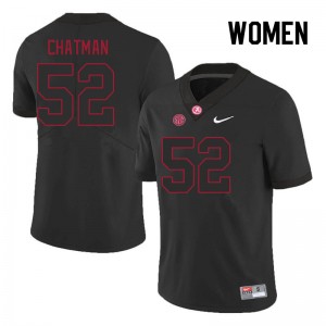 Women Braylon Chatman Black Bama Football #52 Jersey 754139-391