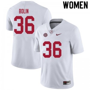Women Bret Bolin White Alabama Football #36 Jersey 881780-200