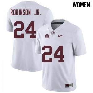 Women Brian Robinson Jr. White Bama Football #24 Jersey 881907-180