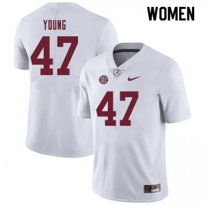 Women Byron Young White Alabama Football #47 Jersey 744877-468