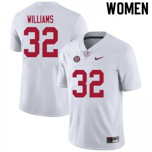 Women C.J. Williams White Alabama Crimson Tide Football #32 Jersey 804671-195