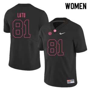 Women Cameron Latu Black Bama Football #81 Jersey 566567-970