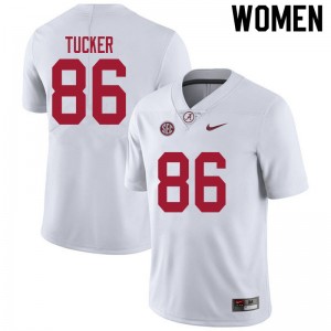 Women Carl Tucker White Alabama Crimson Tide Football #86 Jersey 966095-772