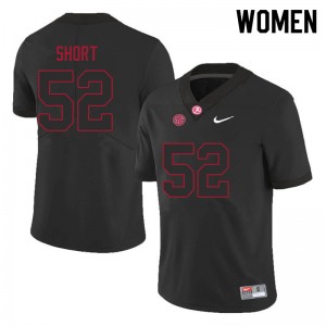 Women Carter Short Black Alabama Football #52 Jersey 876667-538