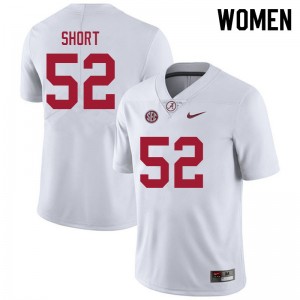 Women Carter Short White Bama Football #52 Jersey 770708-813