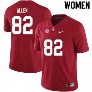 Women Chase Allen Crimson University of Alabama Football #82 Jersey 569664-534