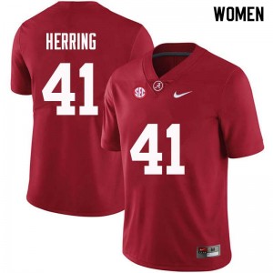 Women Chris Herring Crimson Bama Football #41 Jersey 954540-147