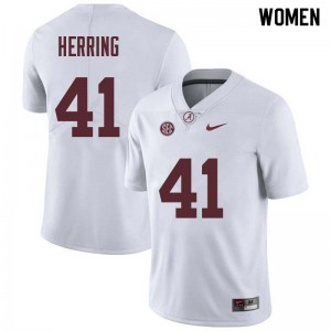Women Chris Herring White Alabama Football #41 Jersey 996000-654