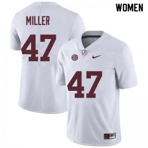 Women Christian Miller White University of Alabama Football #47 Jersey 350297-381