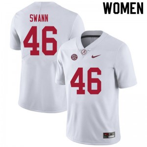 Women Christian Swann White University of Alabama Football #46 Jersey 992976-783