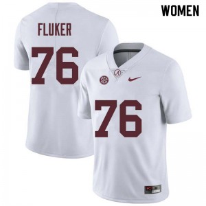 Women D.J. Fluker White Alabama Crimson Tide Football #76 Jersey 241722-303