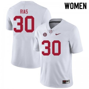 Women DJ Rias White Bama Football #30 Jersey 215034-852