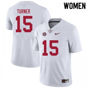 Women Dallas Turner White Alabama Crimson Tide Football #15 Jersey 923865-924