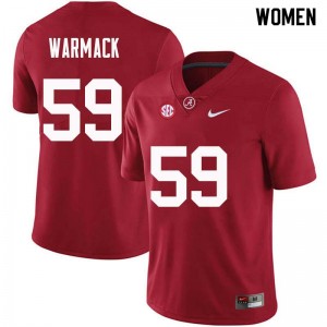 Women Dallas Warmack Crimson University of Alabama Football #59 Jersey 643355-935