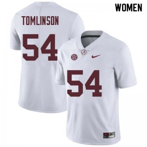 Women Dalvin Tomlinson White University of Alabama Football #54 Jersey 376414-594