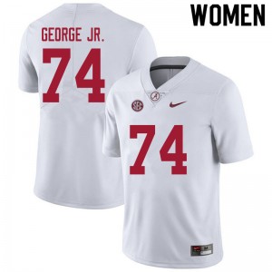 Women Damieon George Jr. White Bama Football #74 Jersey 848738-393