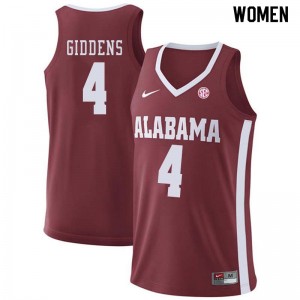 Women Donta Hall Crimson University of Alabama Basketball #52 Jersey 241805-146