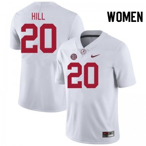 Women Daniel Hill White Alabama Crimson Tide Football #20 Jersey 742301-116