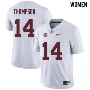 Women Deionte Thompson White Alabama Crimson Tide Football #14 Jersey 786662-608