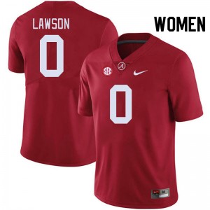 Women Deontae Lawson Crimson Alabama Crimson Tide Football #0 Jersey 686205-923