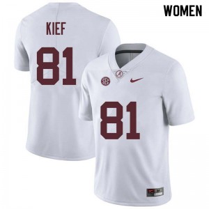 Women Derek Kief White Bama Football #81 Jersey 151244-731