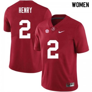 Women Derrick Henry Crimson Alabama Football #2 Jersey 135475-276