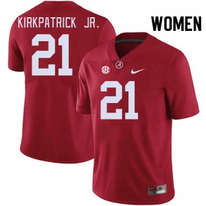 Women Dre Kirkpatrick Jr. Crimson Bama Football #21 Jersey 857551-752