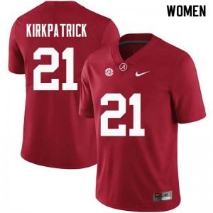 Women Dre Kirkpatrick Crimson Alabama Football #21 Jersey 150943-274