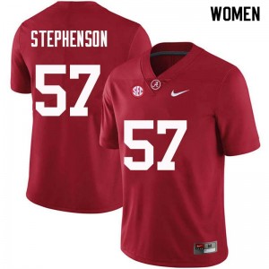 Women Dwight Stephenson Crimson Alabama Football #57 Jersey 426236-539