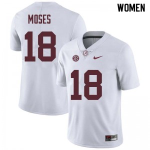 Women Dylan Moses White Alabama Football #18 Jersey 716914-969