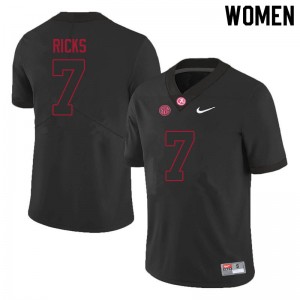 Women Eli Ricks Black Alabama Crimson Tide Football #7 Jersey 218262-228