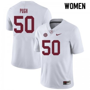 Women Gabe Pugh White Bama Football #50 Jersey 272946-813