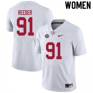 Women Gavin Reeder White Alabama Football #91 Jersey 303608-367